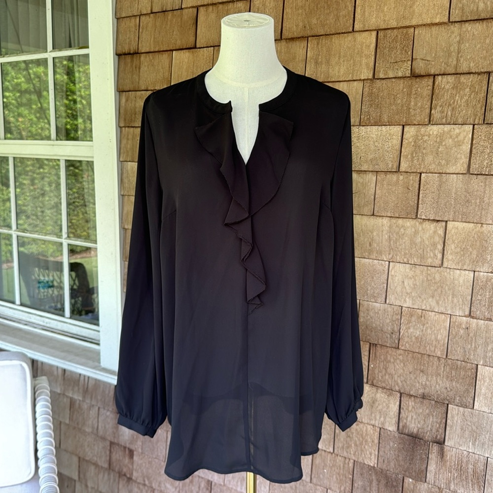 Mossimo Black Ruffle Blouse
